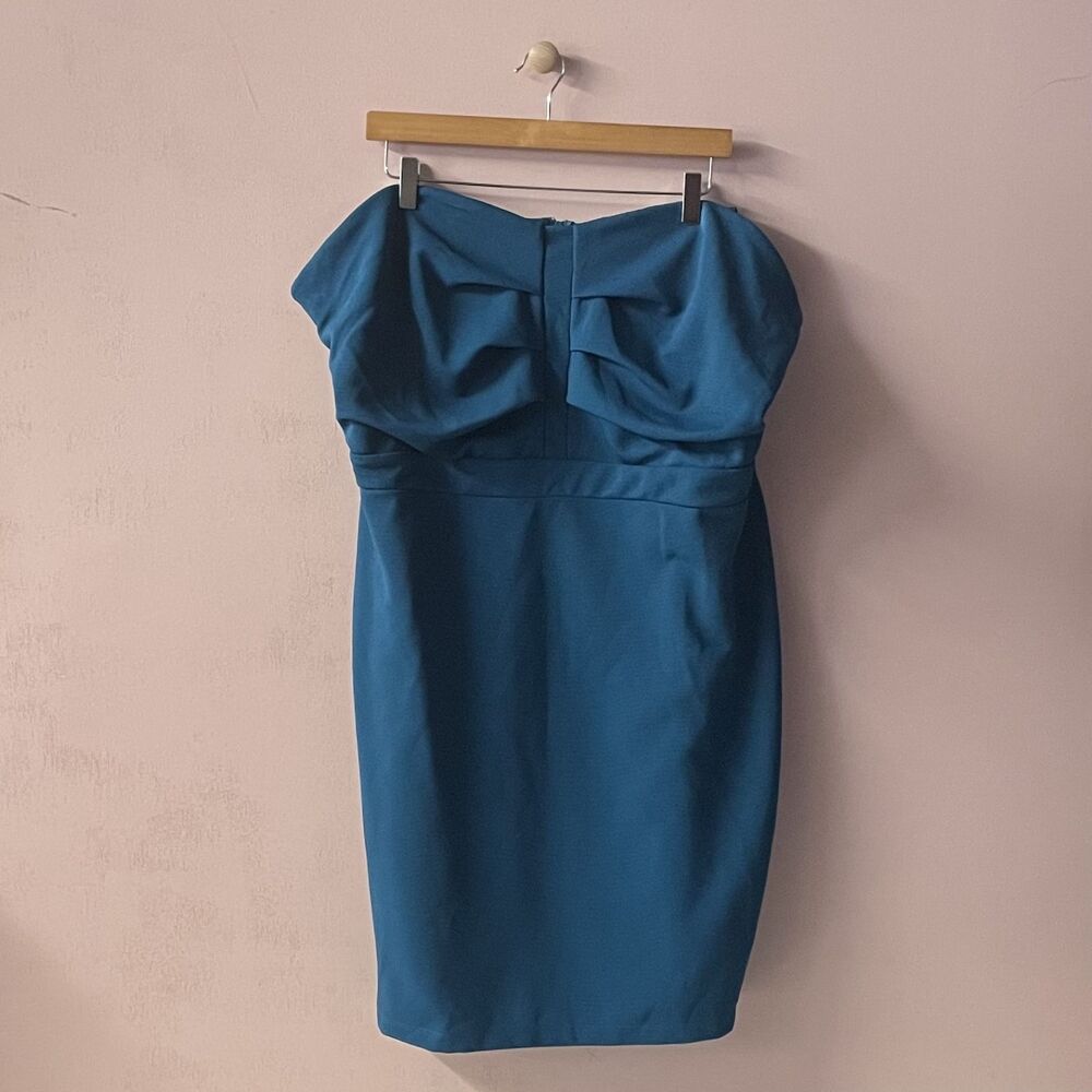 Charlotte Russe + Teal Ribbed Sweetheart Bust Dress Size 4X NWT